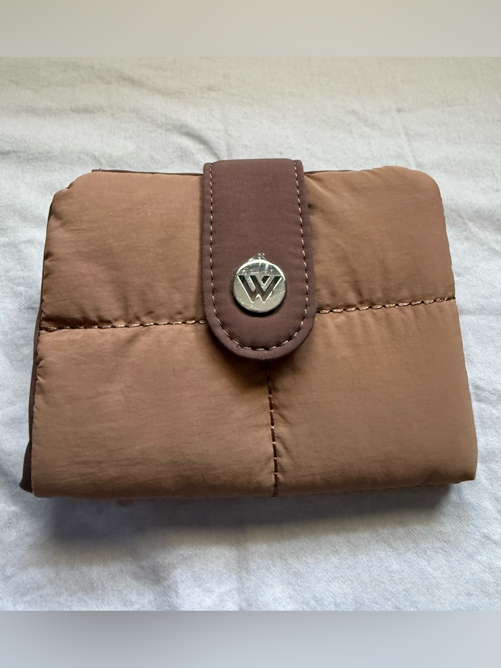 Women's Quilted Westbronco Brown Wallet with Branded Metal Snap